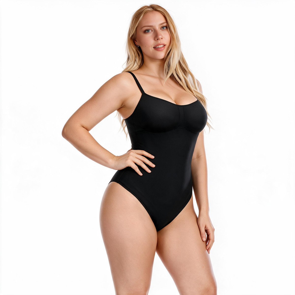 NUDA Thong Bodysuit in Black Tummy Control Shapewear