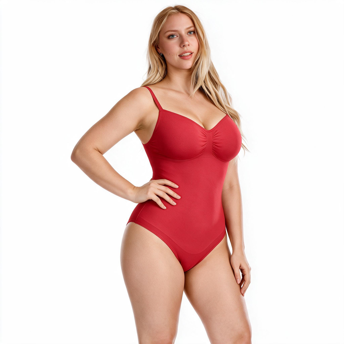NUDA Thong Bodysuit in Big Red Tummy Control Shapewear