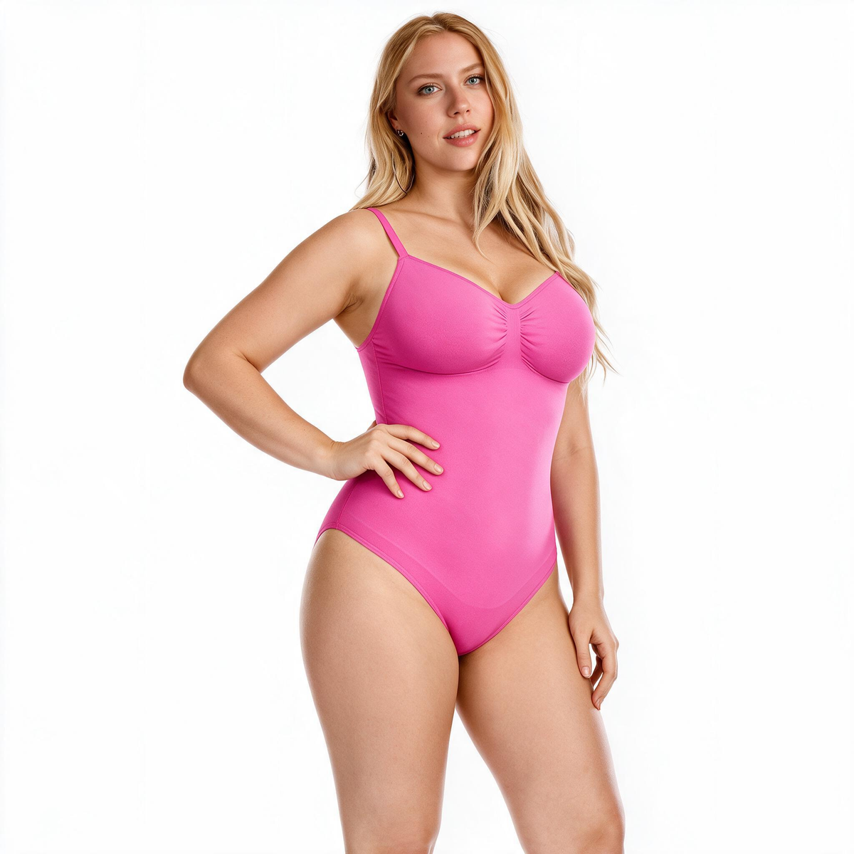 NUDA Thong Bodysuit in Rose Red Tummy Control Shapewear