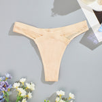 Women's low-rise mesh solid color transparent panties