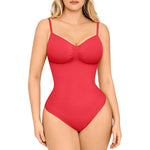 Nudashape seamless thong tummy control shapewear bodysuit for women in red – slimming body shaper bodysuit